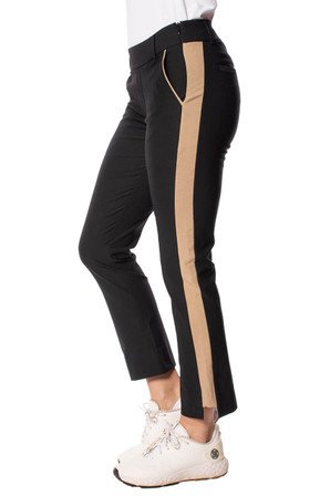 Golftini Stretch Ankle Pant - Black/camel